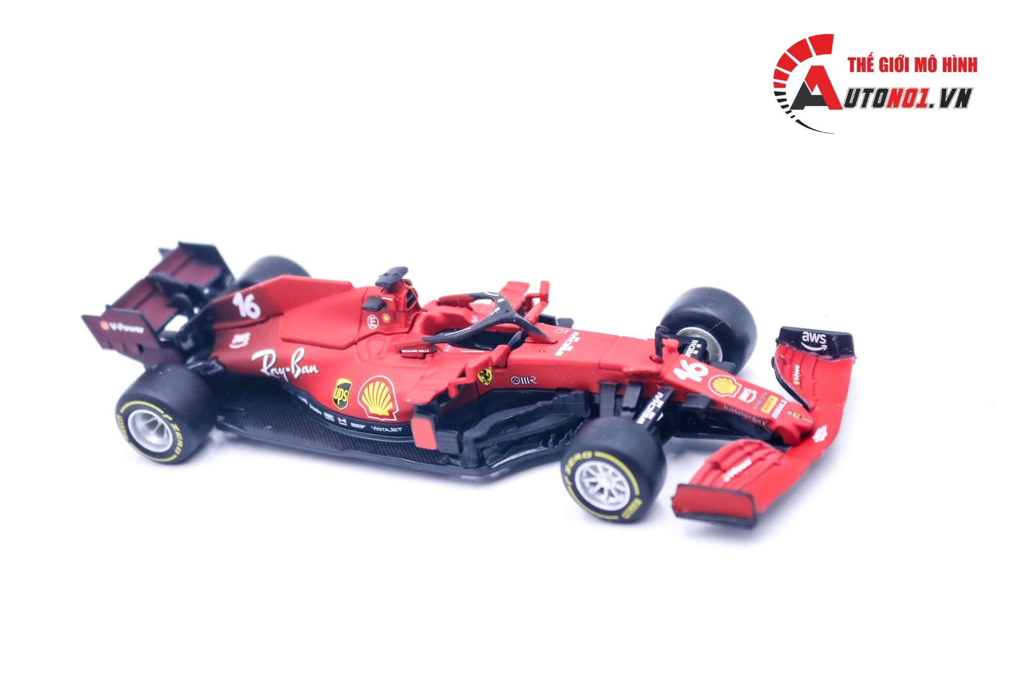  Mô hình xe đua F1 Ferrari Sf21 C.Leclerc #16 1:43 Bburago 8201 