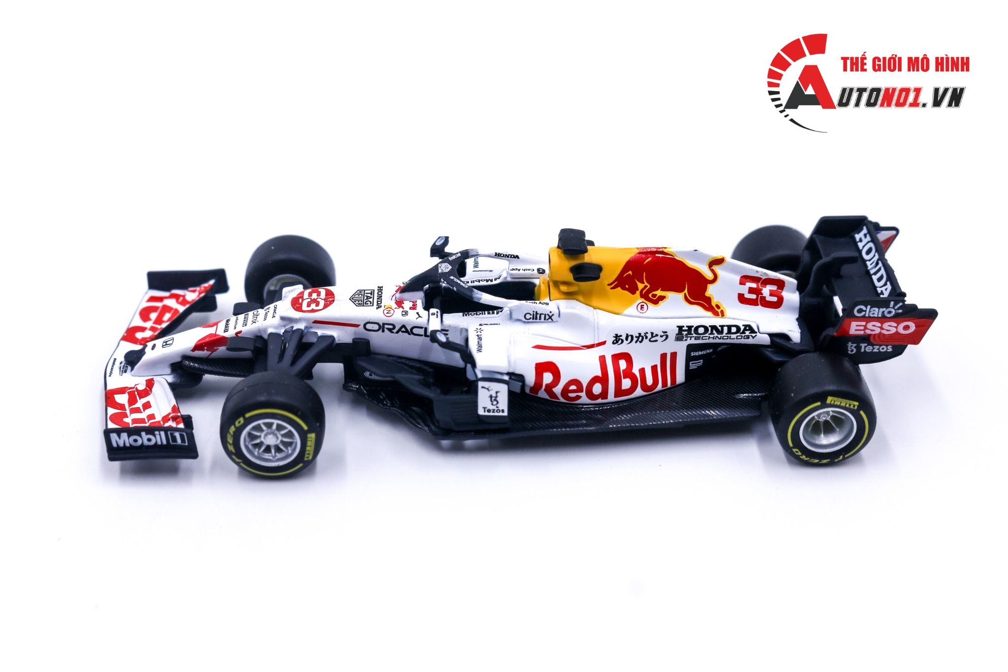  Mô hình xe đua F1 Red Bull Honda RB16B #33 White 1:43 Bburago 8207 