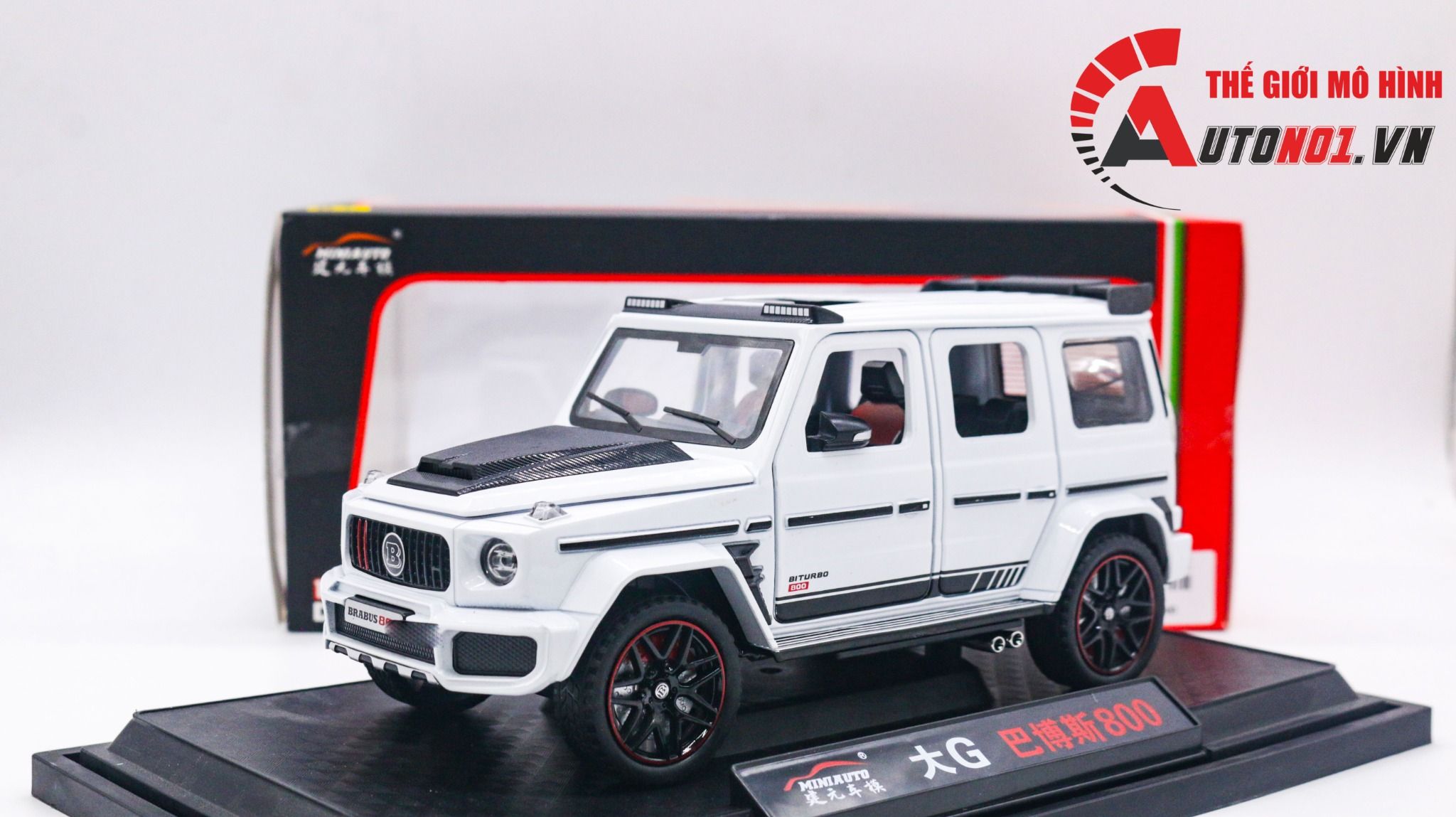 Mô hình xe Mercedes Benz Brabus G800 đánh lái được full open 1:24 Miniauto DC24253 OT398