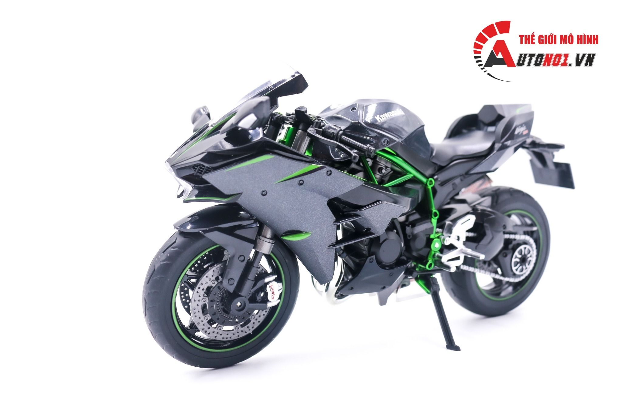  Mô hình xe Kawasaki Ninja H2 H2R tỉ lệ 1:9 Huayi Alloy 8134 