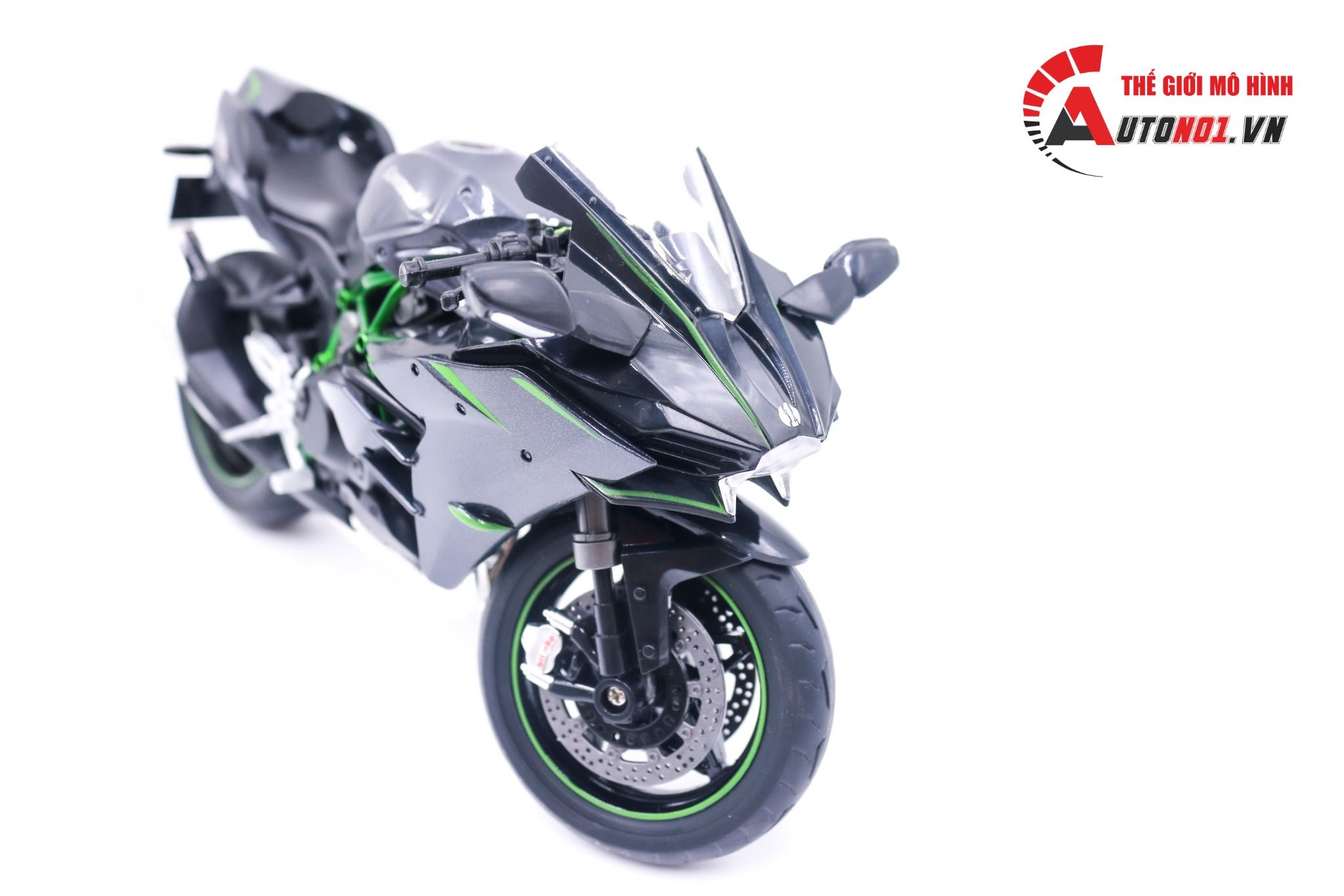 Mô hình xe Kawasaki Ninja H2 H2R tỉ lệ 1:9 Huayi Alloy 8134