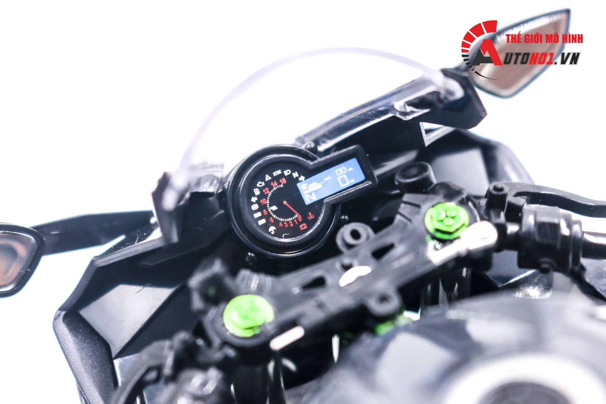 Mô hình xe Kawasaki Ninja H2 H2R tỉ lệ 1:9 Huayi Alloy 8134