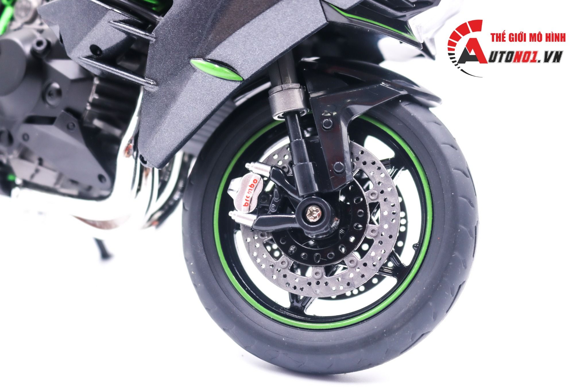 Mô hình xe Kawasaki Ninja H2 H2R tỉ lệ 1:9 Huayi Alloy 8134