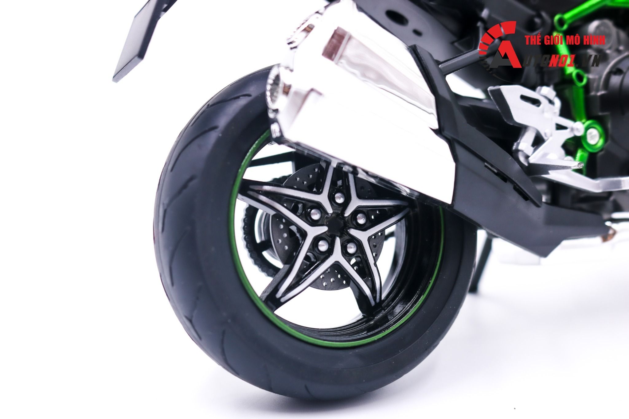  Mô hình xe Kawasaki Ninja H2 H2R tỉ lệ 1:9 Huayi Alloy 8134 