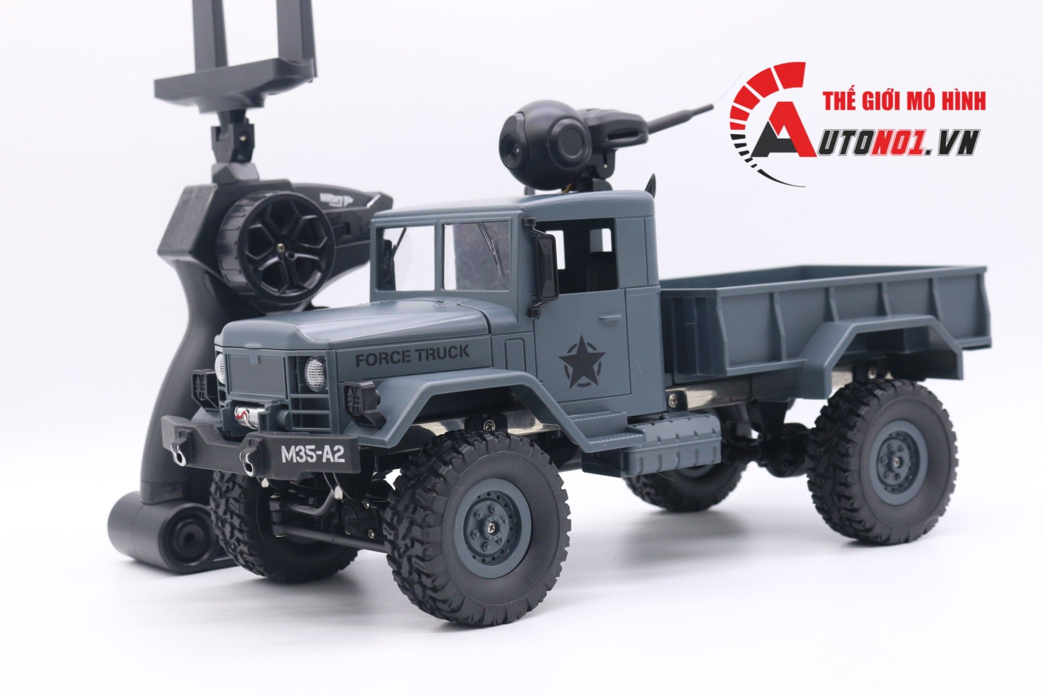  MÔ HÌNH XE ĐIỀU KHIỂN QUÂN SỰ FORCE TRUCK BLUE CAMERA 4WD 1:16 6800 