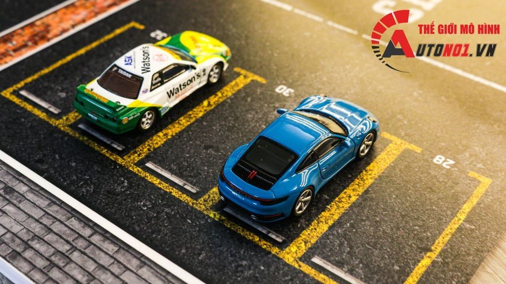 Diorama mặt đường drift/ bãi đỗ xe parking in PP cán mờ chống nước bụi bẩn khổ dài 40x80cm cho xe mô hình 1:64 DR037