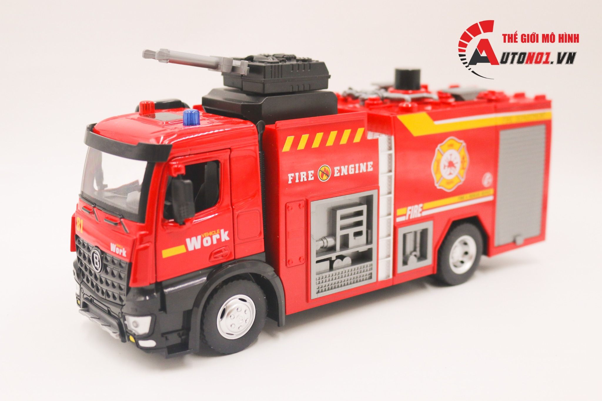 Xe mô hình cứu hỏa phun nước tỉ lệ 1:24 Metal DieCast 8057