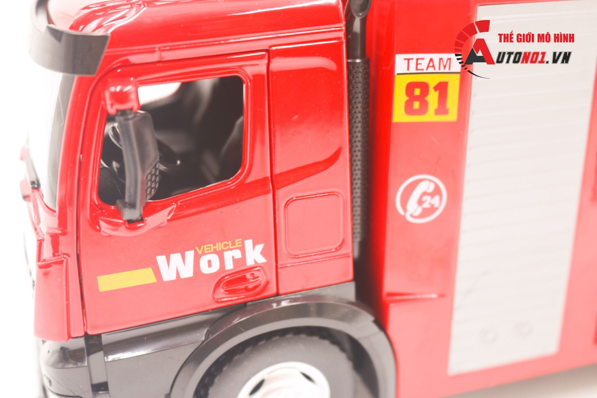 Xe mô hình cứu hỏa phun nước tỉ lệ 1:24 Metal DieCast 8057