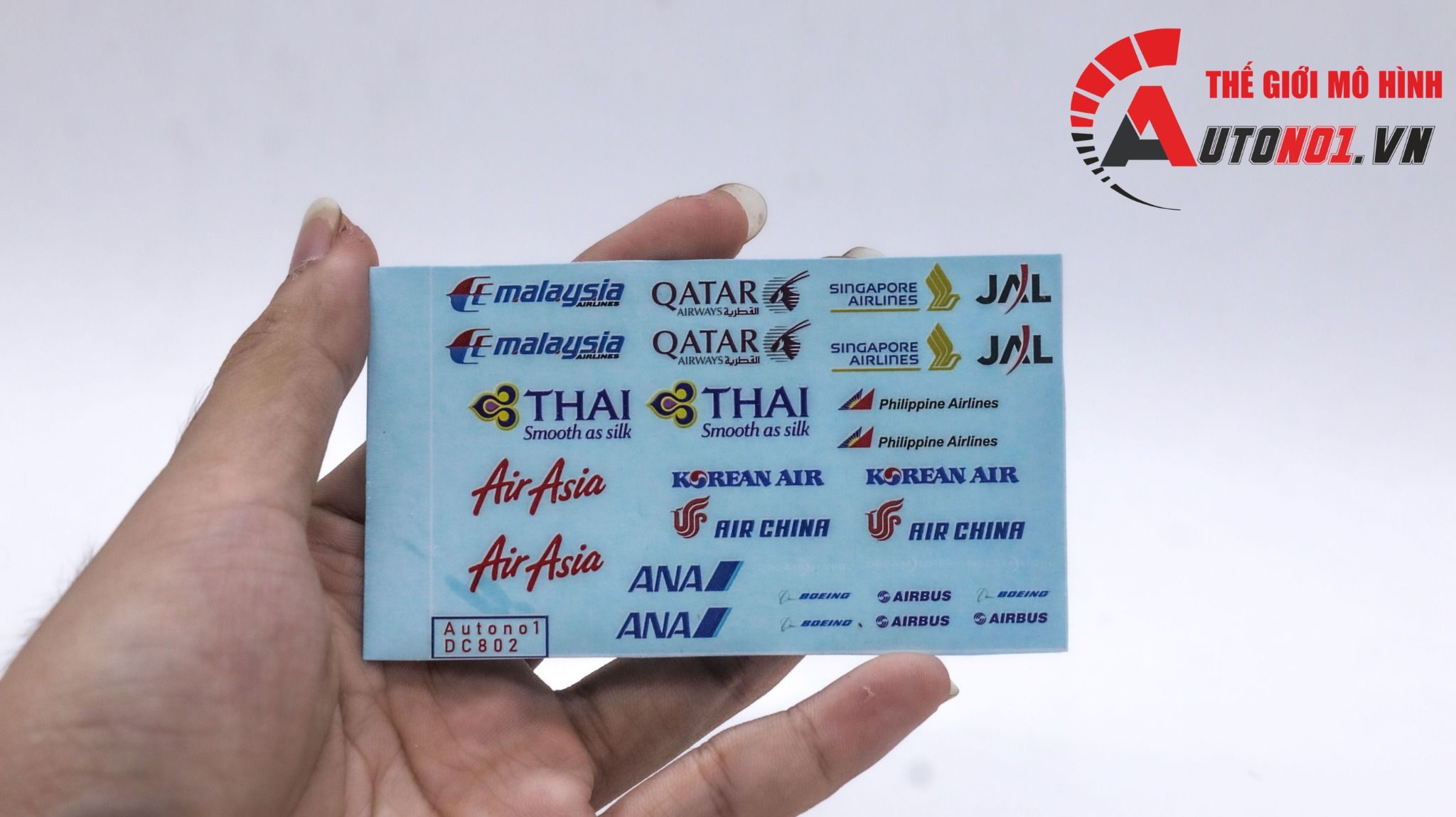 Decal nước mô hình máy bay khu vực Châu Á dán mọi nền màu Autono1 DC802
