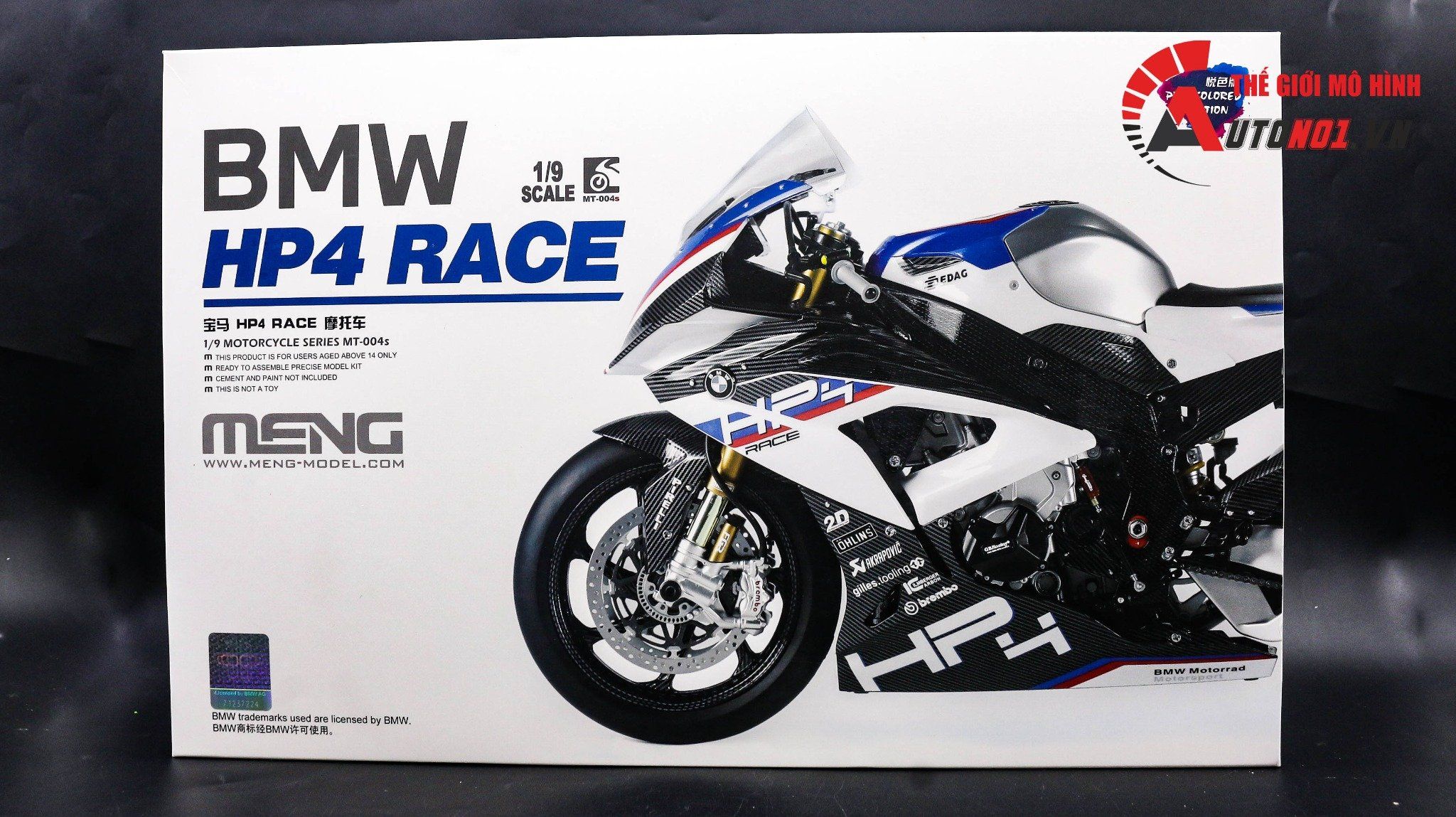  Mô hình kit mô tô Bmw Hp4 Race phiên bản đã sơn 1:9 Meng 5589c 