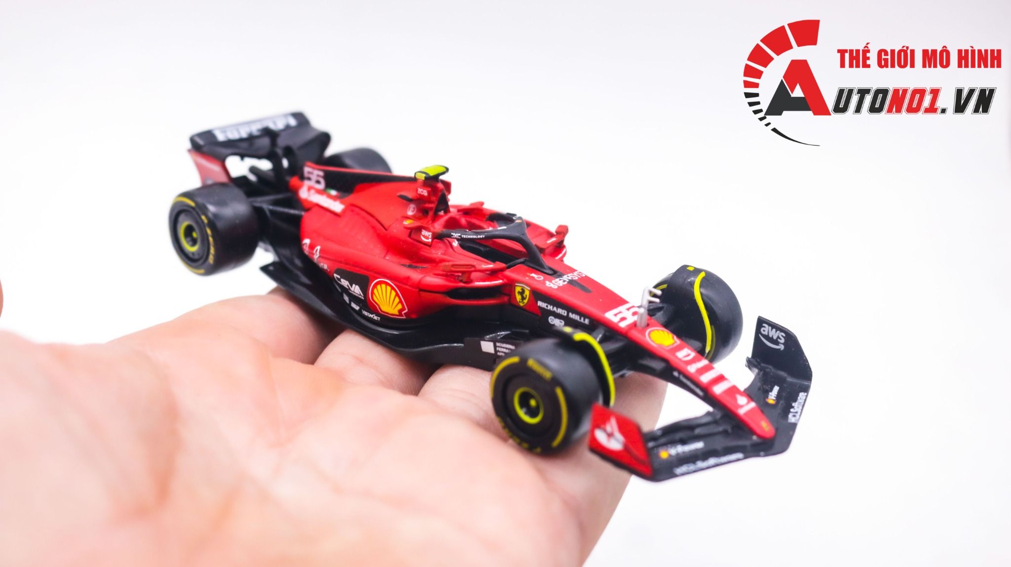  Mô hình xe đua F1 2023 Ferrari SF23 tỉ lệ 1:43 Bburago OT288 