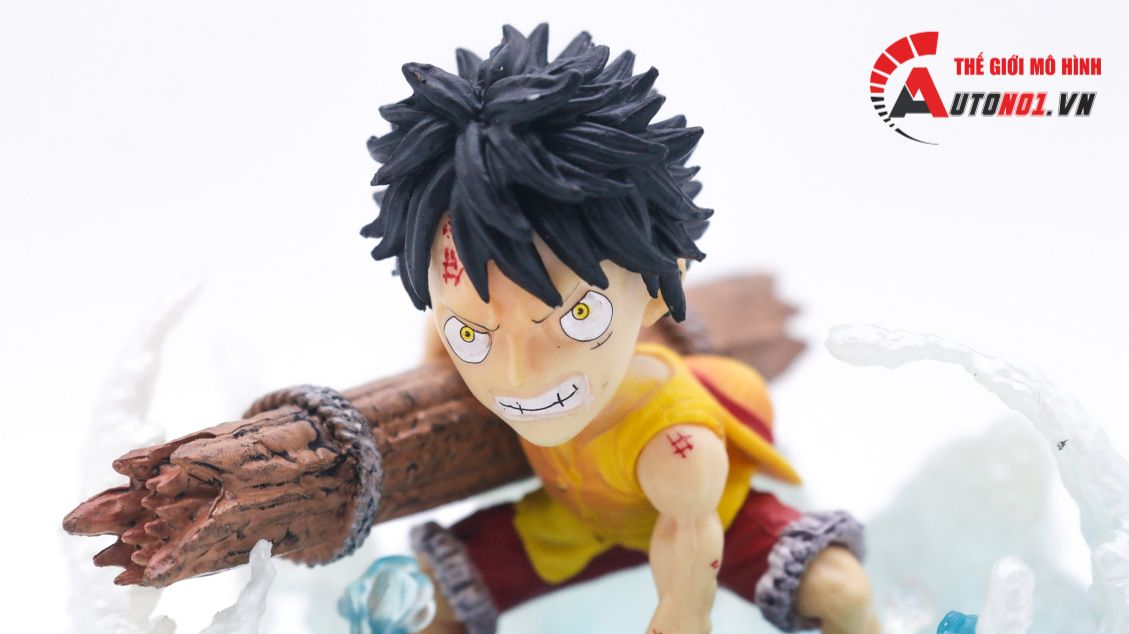 Mô hình nhân vật Onepiece Luffy cầm cột thuyền trên nước có đèn 13cm FG200
