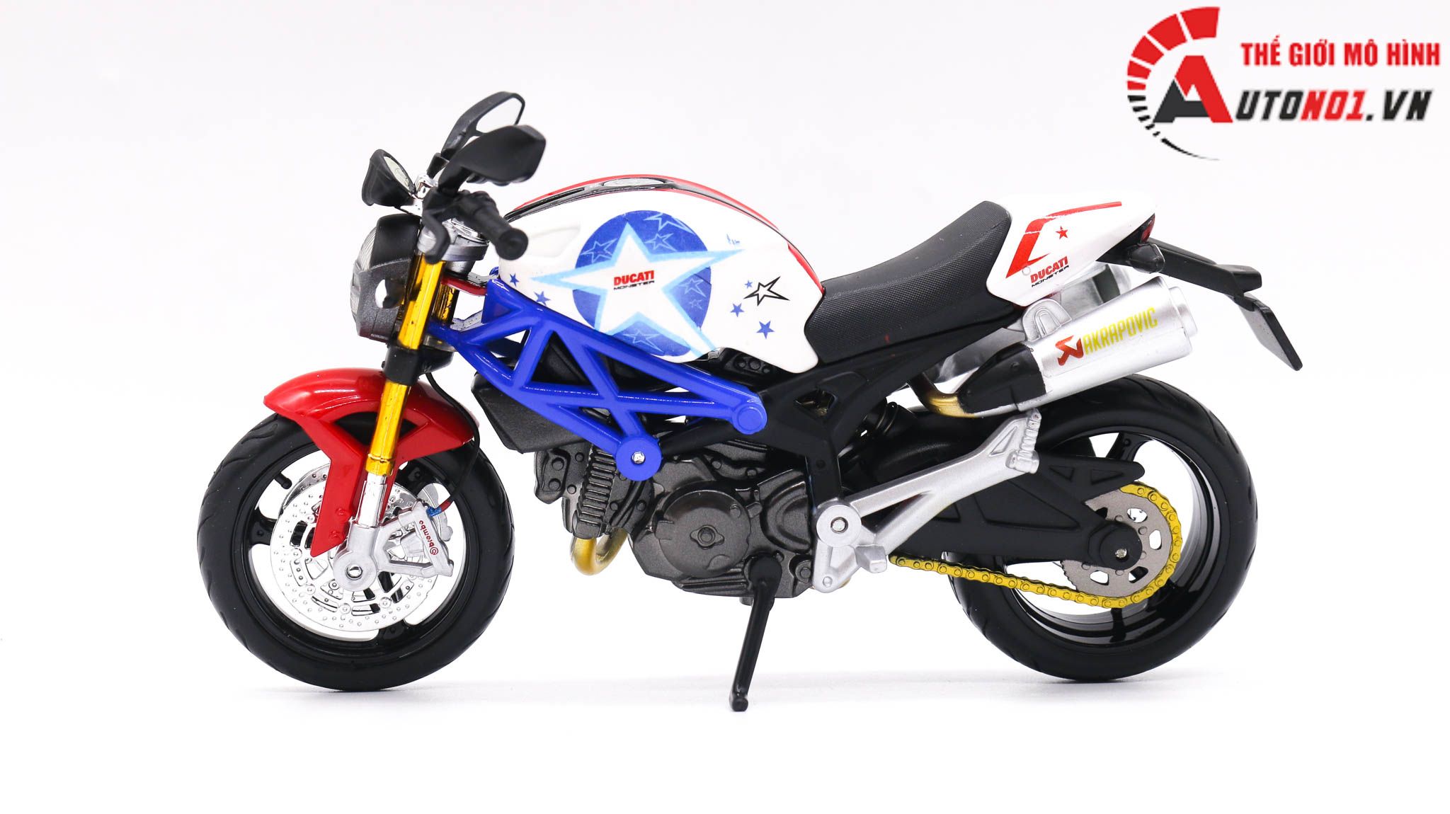  Mô hình xe độ Ducati Monster 696 Custom Nicky Hayden 1:12 Autono1 D199 