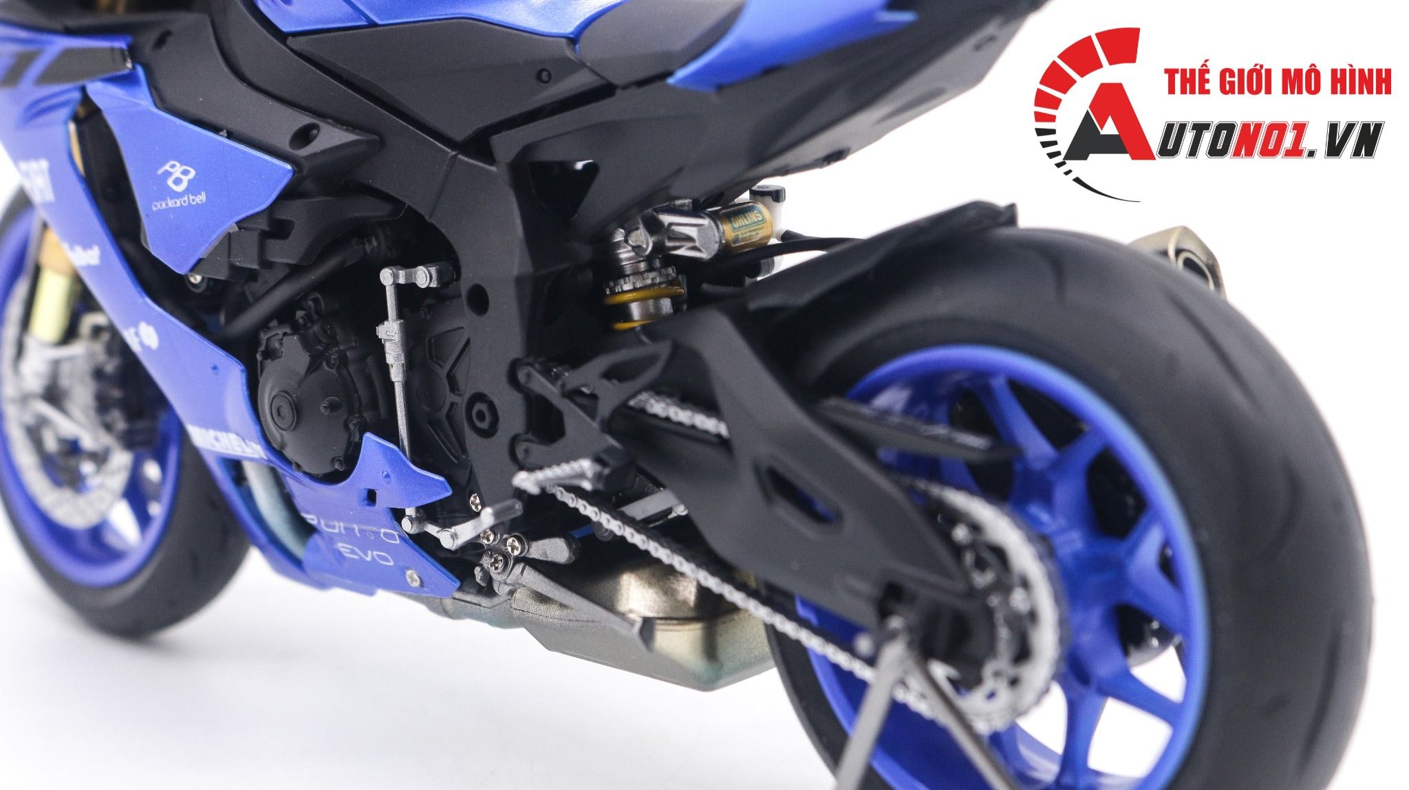  Mô hình xe Yamaha Yzf R1m Blue 1:12 Tamiya D123e 