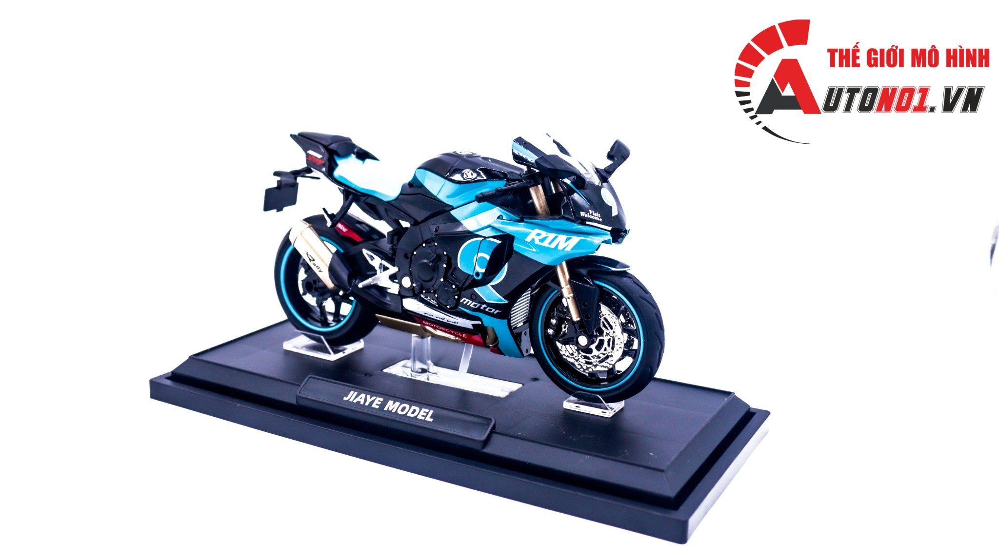 Mô hình xe Yamaha R1M Petronas tỉ lệ 1:12 Jiaye Model MT056