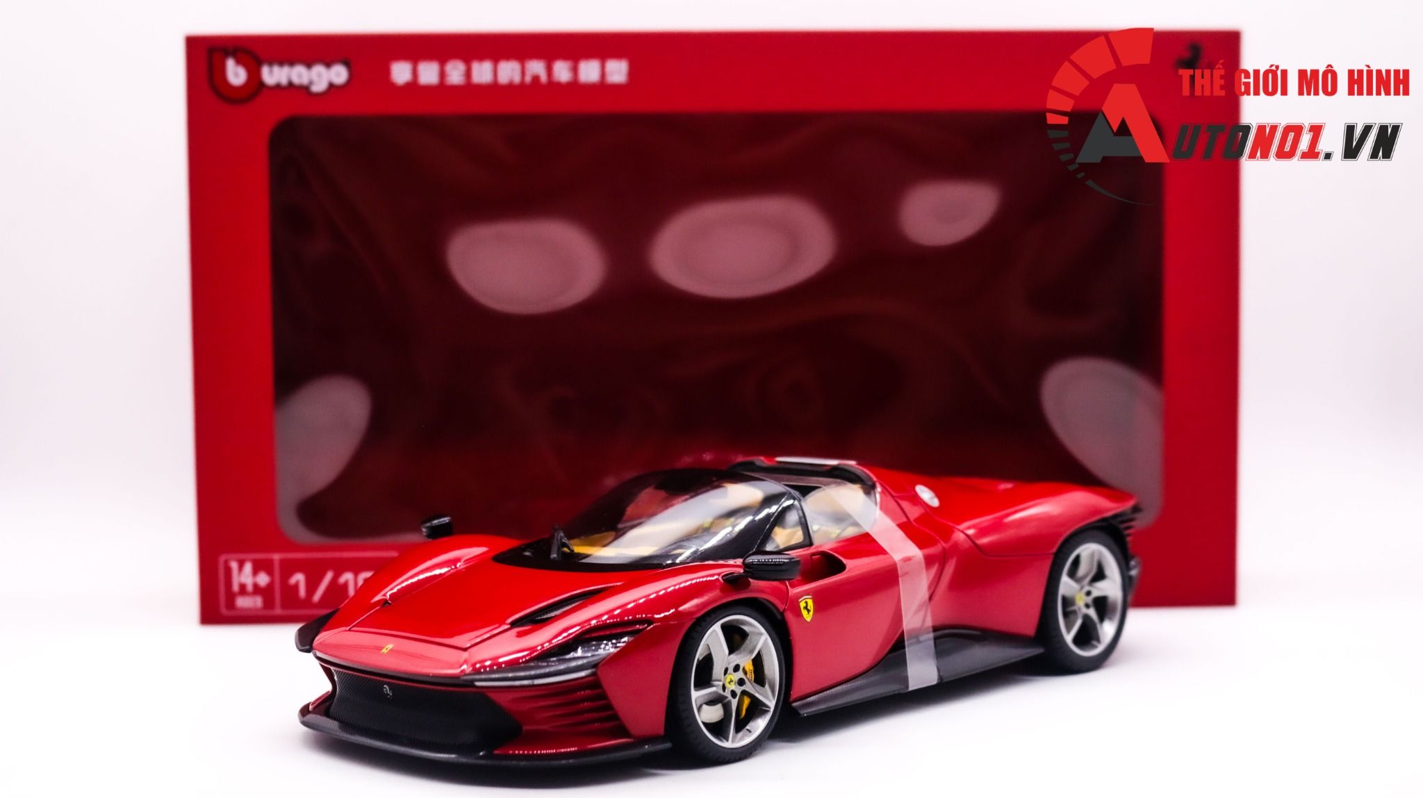 Mô hình xe Ferrari Daytona SP3 Signature red full open tỉ lệ 1:18 Bburago 18-16912 RD OT316