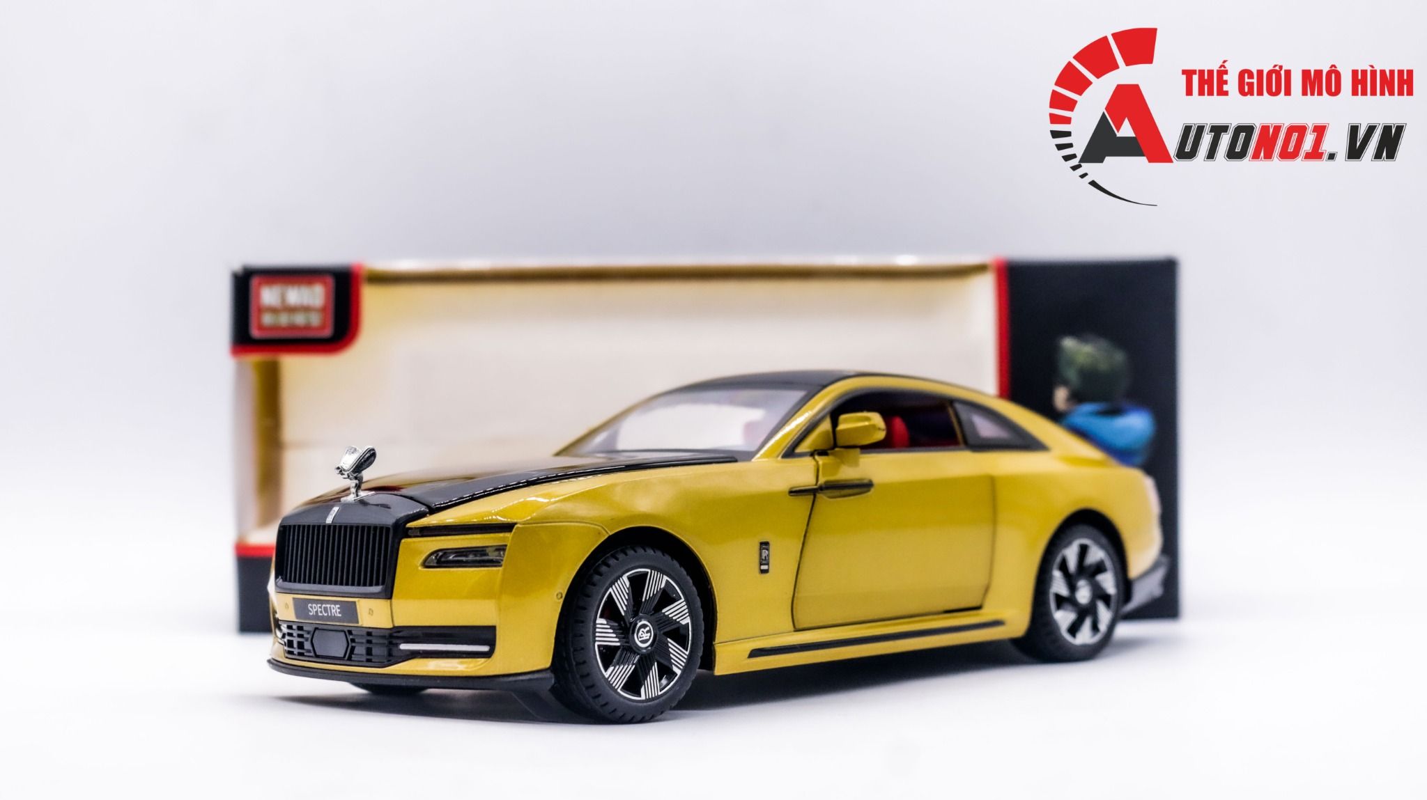 Mô hinh xe Rolls Royce Spectre full open - đánh lái được tỉ lệ 1:24 Newao OT312