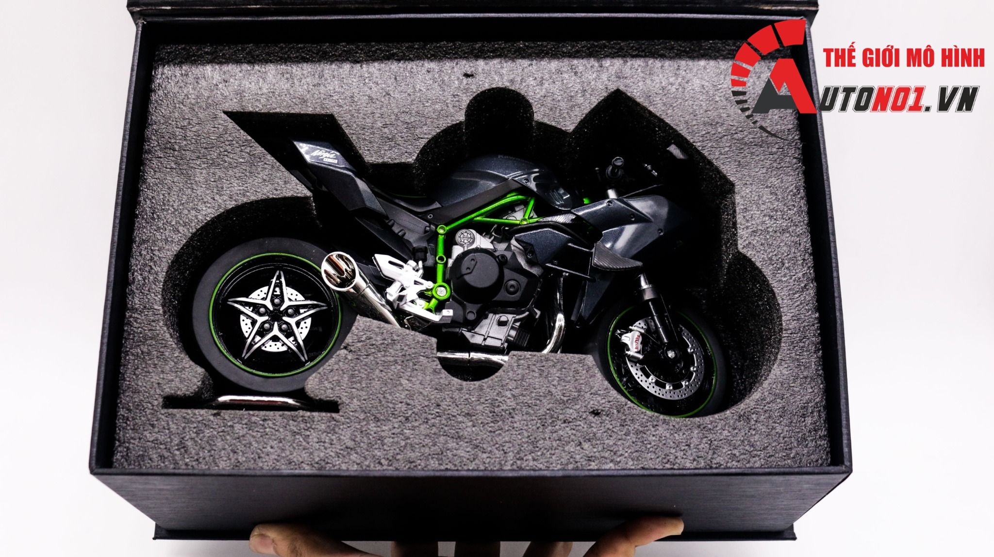  Mô hình xe Kawasaki H2R hộp quà tặng có nam châm tỉ lệ 1:9 Huayi Alloy MT062 