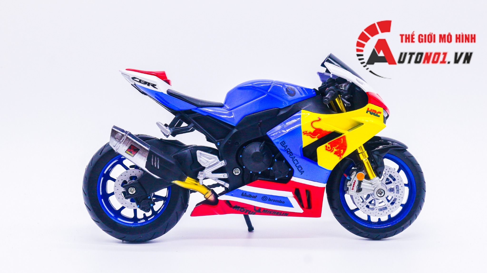  Mô hình xe độ Honda CBR1000RR custom Redbull độ pô akrapovic tỉ lệ 1:12 Autono1 D241C 