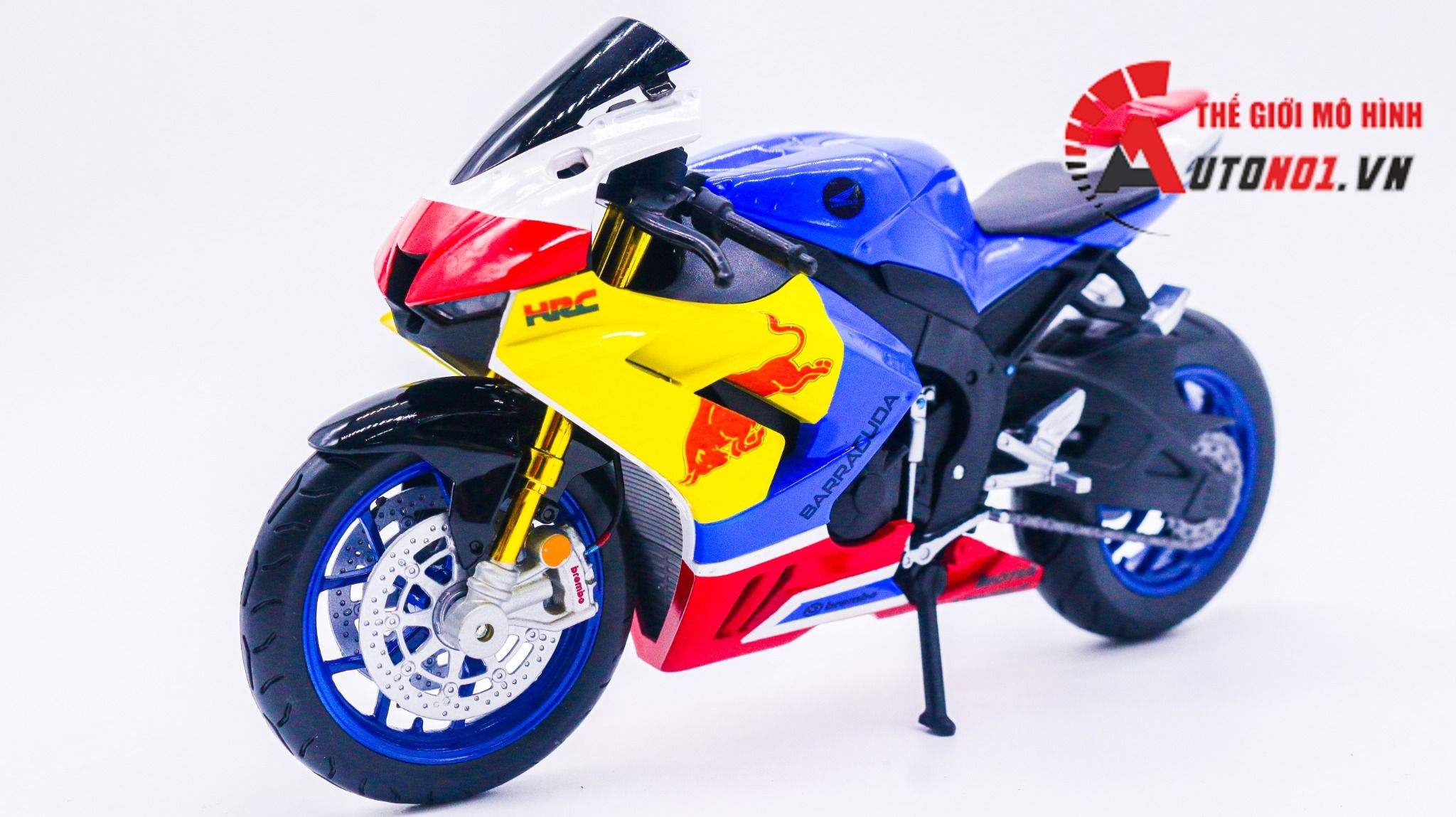  Mô hình xe độ Honda CBR1000RR custom Redbull độ pô akrapovic tỉ lệ 1:12 Autono1 D241C 