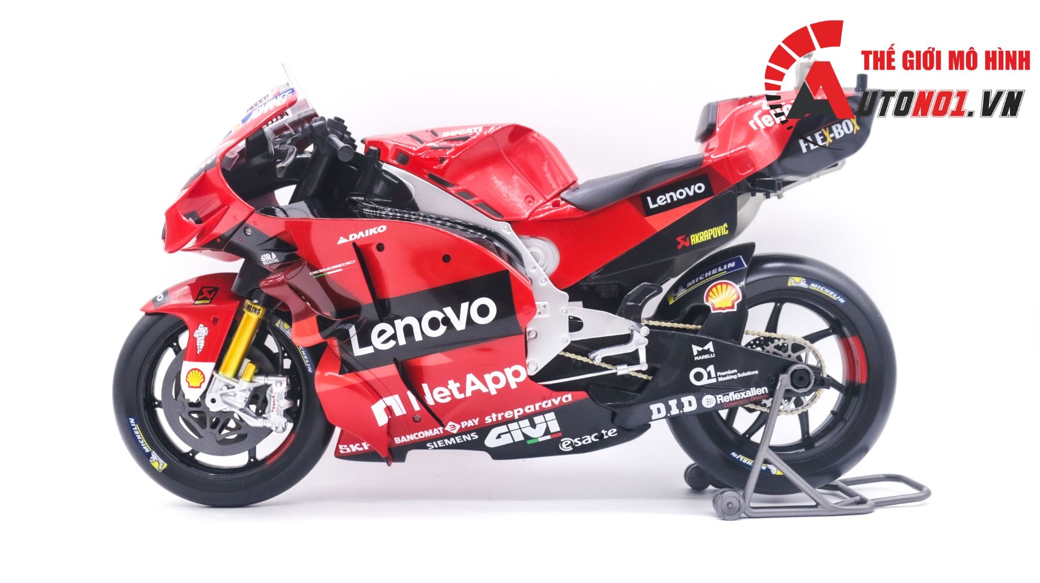 Mô hình xe mô tô Ducati Lenovo Racing Team 2022 tỉ lệ 1:6 Maisto 32229 MT048
