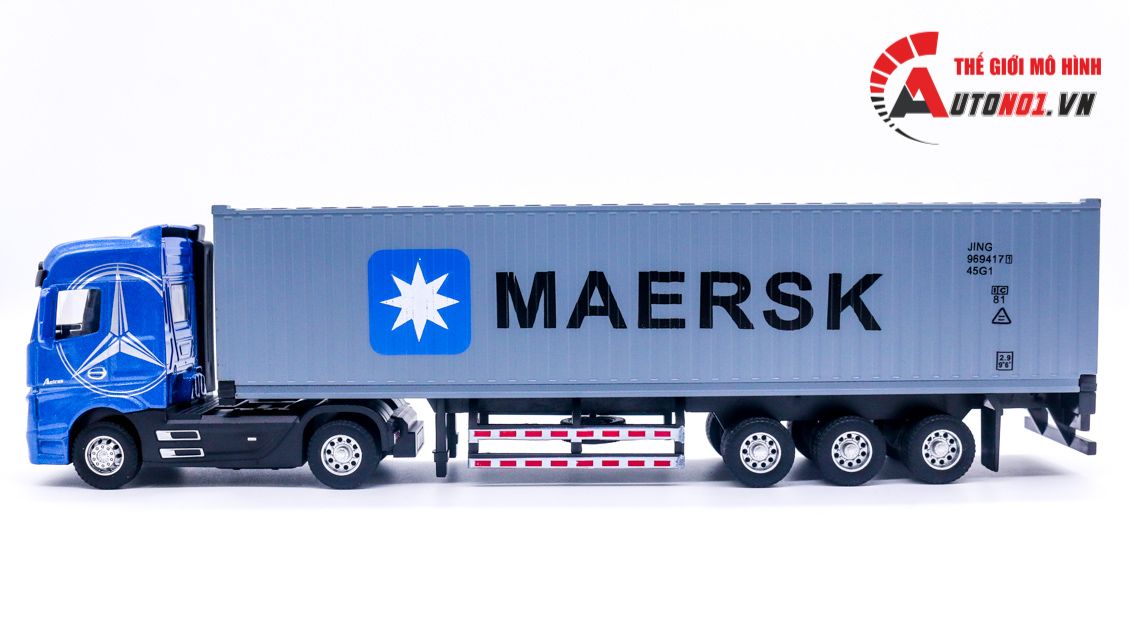 Mô hình xe đầu kéo container Mecedes Ben Actros có đầu kim loại 31x6x8cm tỉ lệ 1:36 8230