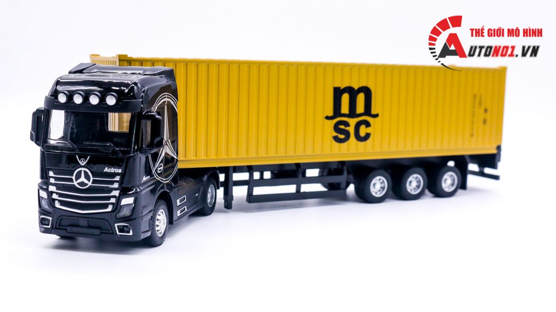 Mô hình xe đầu kéo container Mecedes Ben Actros có đầu kim loại 31x6x8cm tỉ lệ 1:36 8230