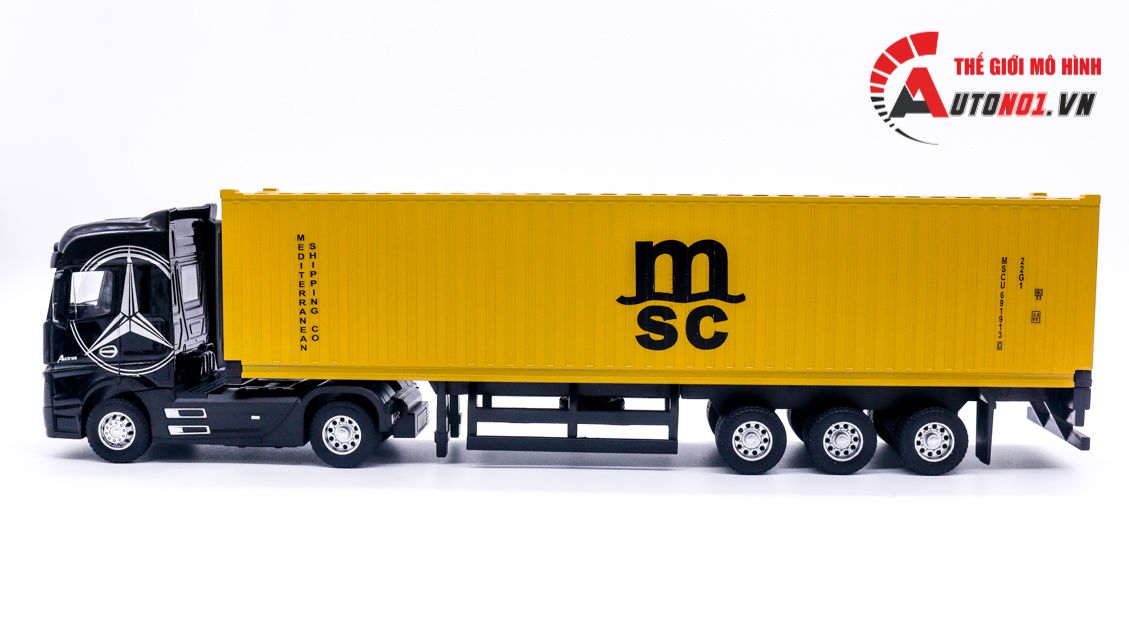  Mô hình xe đầu kéo container Mecedes Ben Actros có đầu kim loại 31x6x8cm tỉ lệ 1:36 8230 