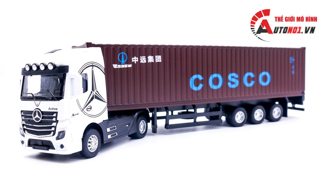 Mô hình xe đầu kéo container Mecedes Ben Actros có đầu kim loại 31x6x8cm tỉ lệ 1:36 8230