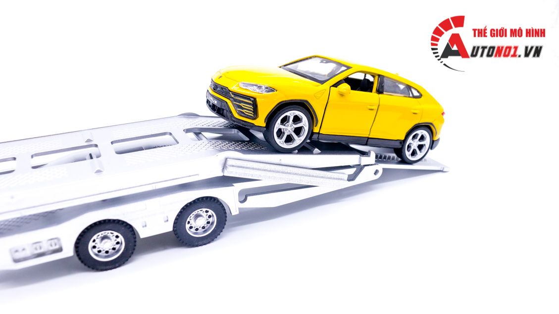 Mô hình xe đầu kéo chở xe truck trailer Mecedes Benz Actros có đầu kim loại 41x6x8cm tỉ lệ 1:36 8231