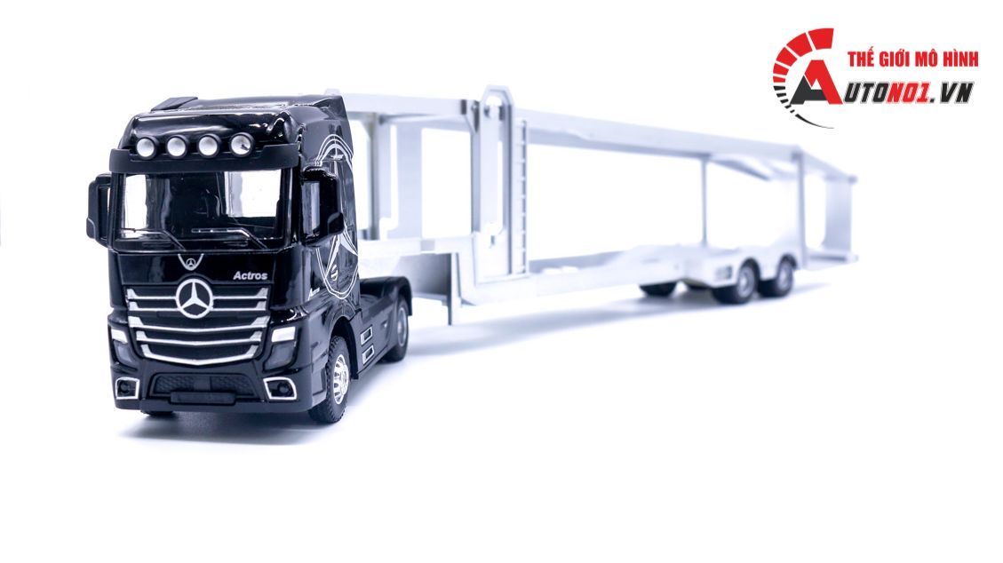 Mô hình xe đầu kéo chở xe truck trailer Mecedes Benz Actros có đầu kim loại 41x6x8cm tỉ lệ 1:36 8231