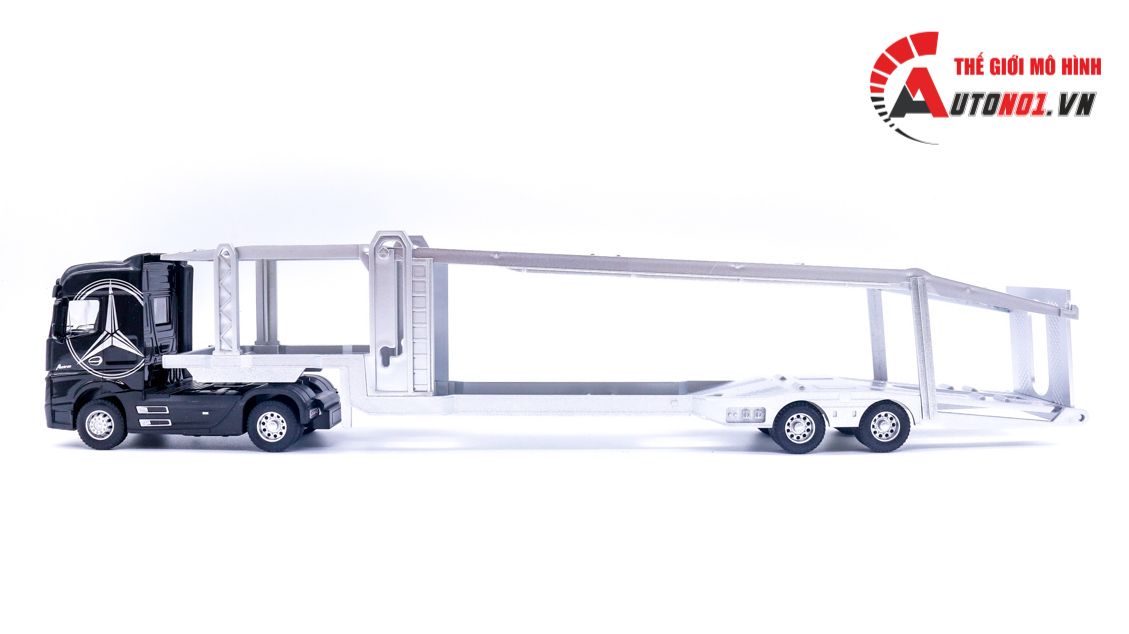 Mô hình xe đầu kéo chở xe truck trailer Mecedes Benz Actros có đầu kim loại 41x6x8cm tỉ lệ 1:36 8231