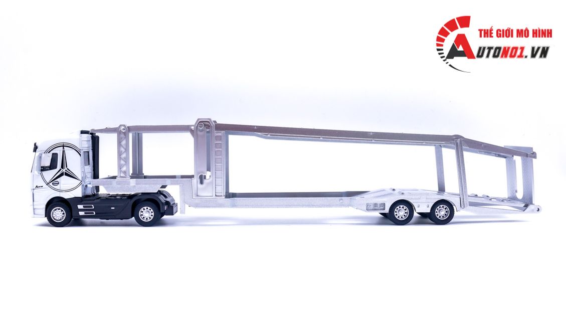 Mô hình xe đầu kéo chở xe truck trailer Mecedes Benz Actros có đầu kim loại 41x6x8cm tỉ lệ 1:36 8231