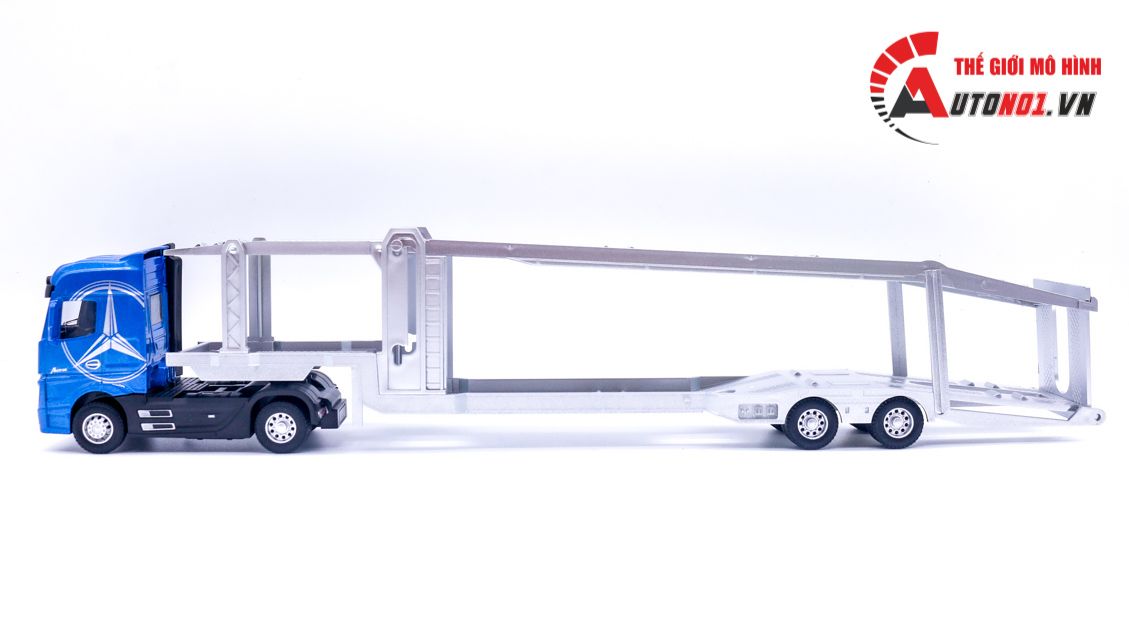 Mô hình xe đầu kéo chở xe truck trailer Mecedes Benz Actros có đầu kim loại 41x6x8cm tỉ lệ 1:36 8231