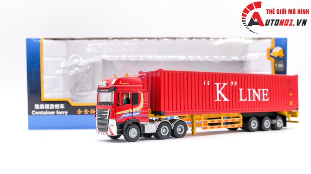 MÔ HÌNH XE CONTAINER CHỞ HÀNG 1:50 JINGBANG 7877A