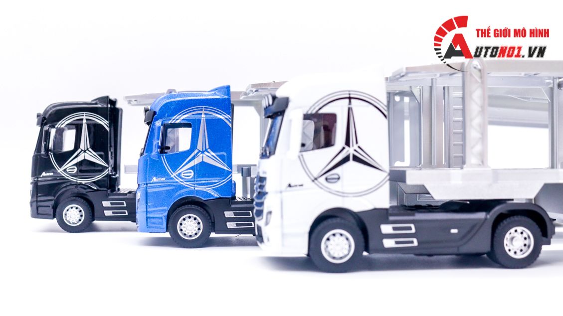  Mô hình xe đầu kéo chở xe truck trailer Mecedes Benz Actros có đầu kim loại 41x6x8cm tỉ lệ 1:36 8231 