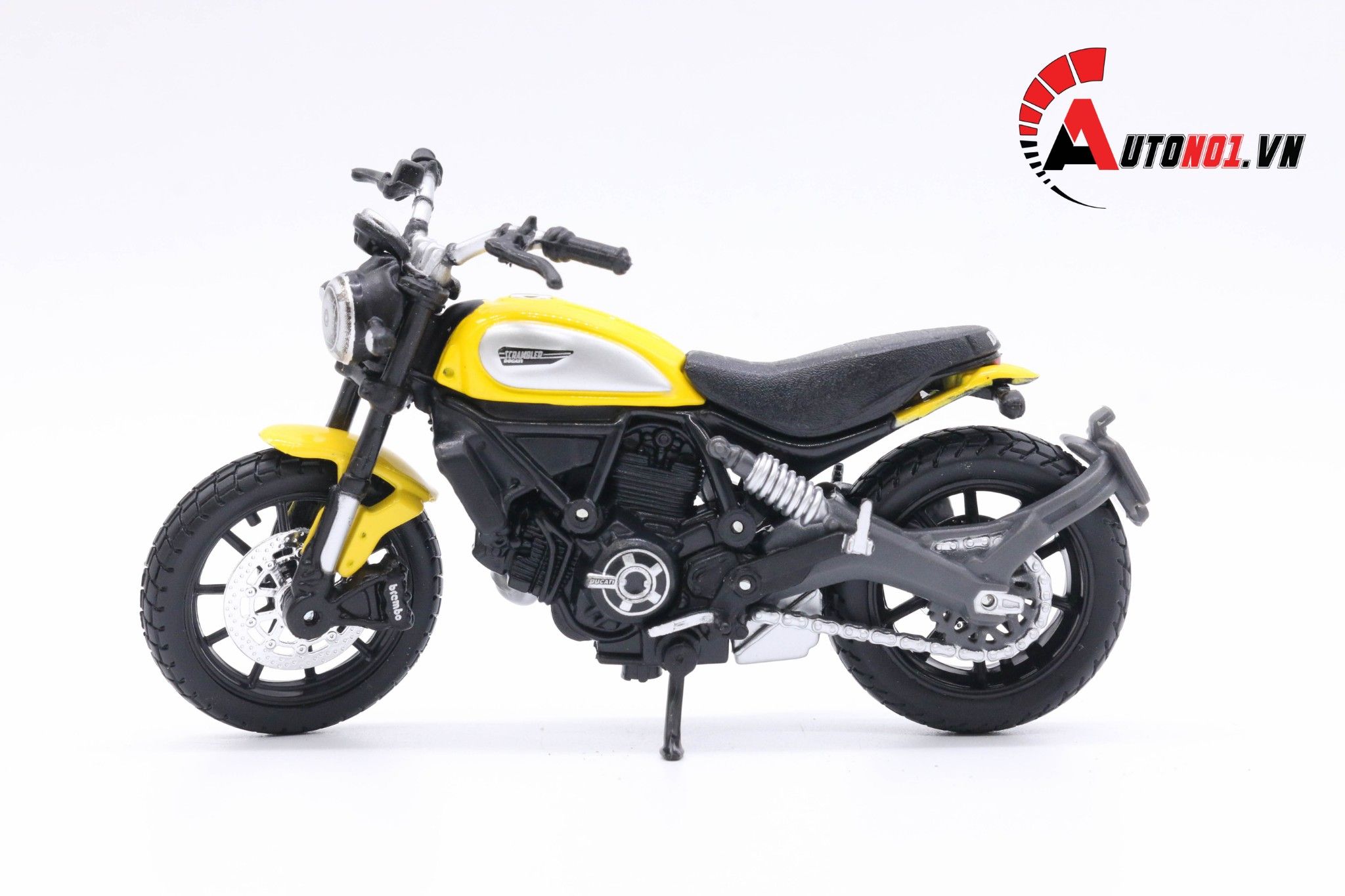 Mô hình xe mô tô Ducati scrambler yellow 1:18 Maisto 1788