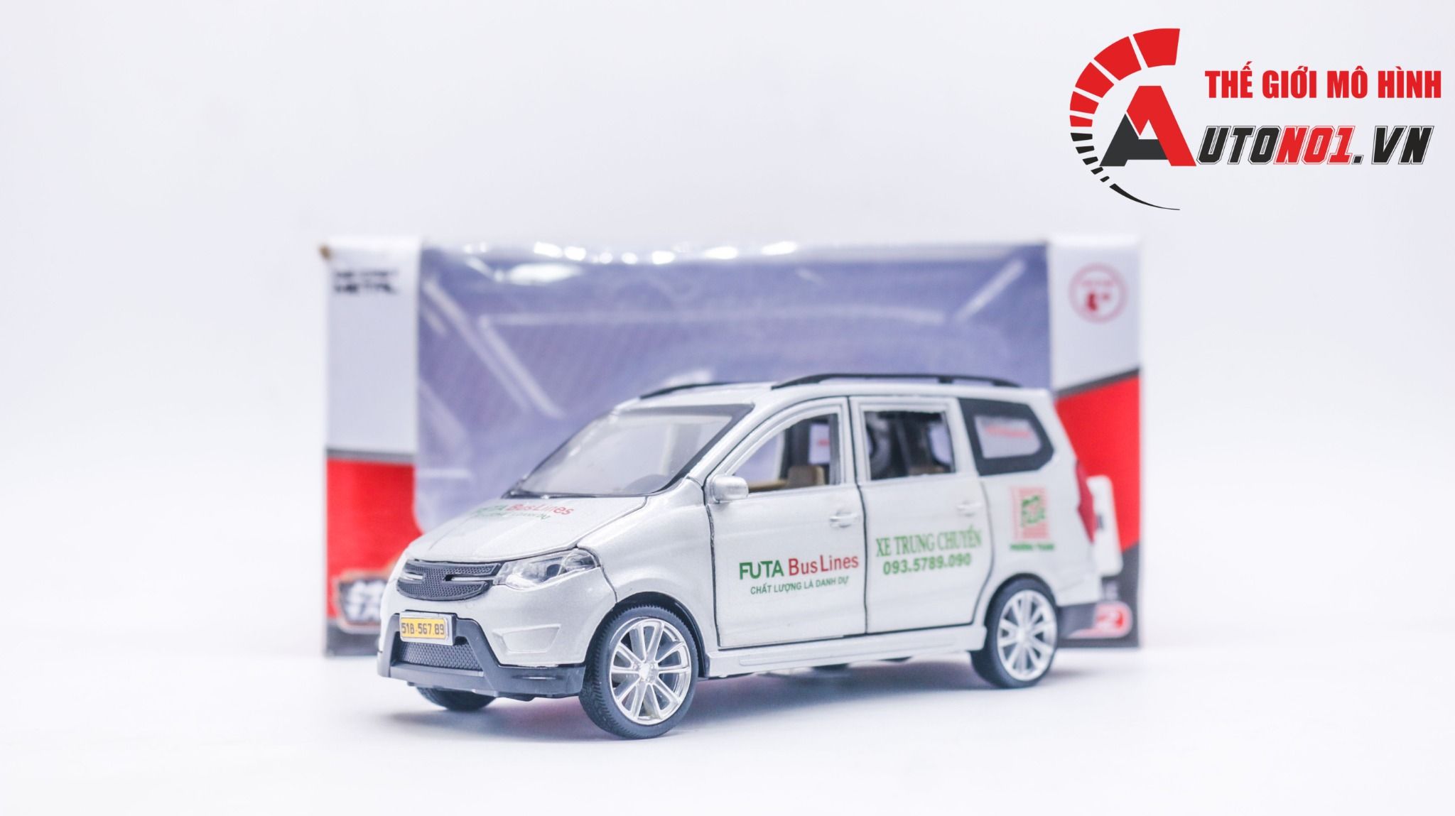Mô hình xe độ dịch vụ Wuling Cargo custom xe Futa Phương Trang full open có âm thanh - đèn tỉ lệ 1:32 Autono1 OT337