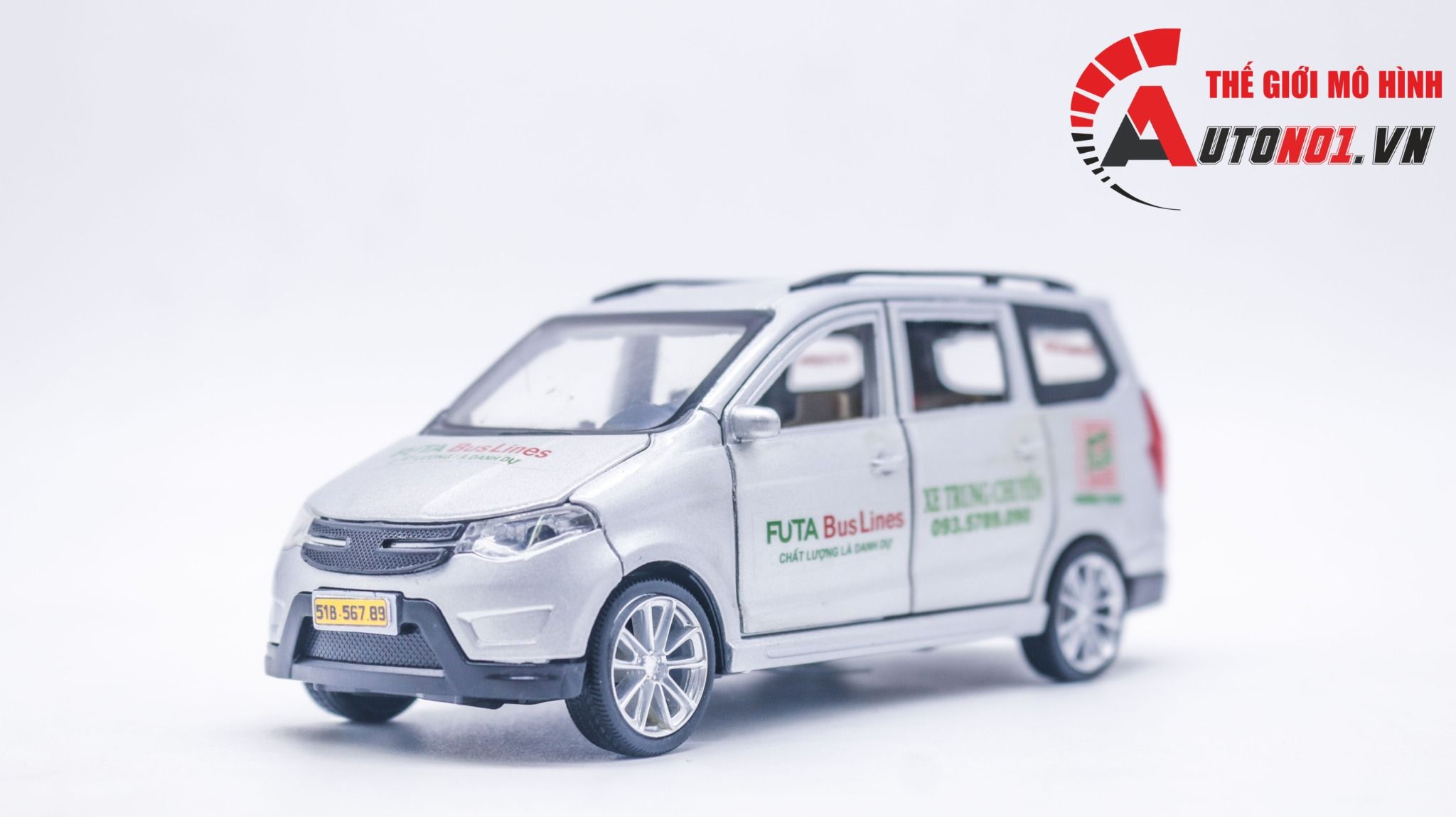 Mô hình xe độ dịch vụ Wuling Cargo custom xe Futa Phương Trang full open có âm thanh - đèn tỉ lệ 1:32 Autono1 OT337