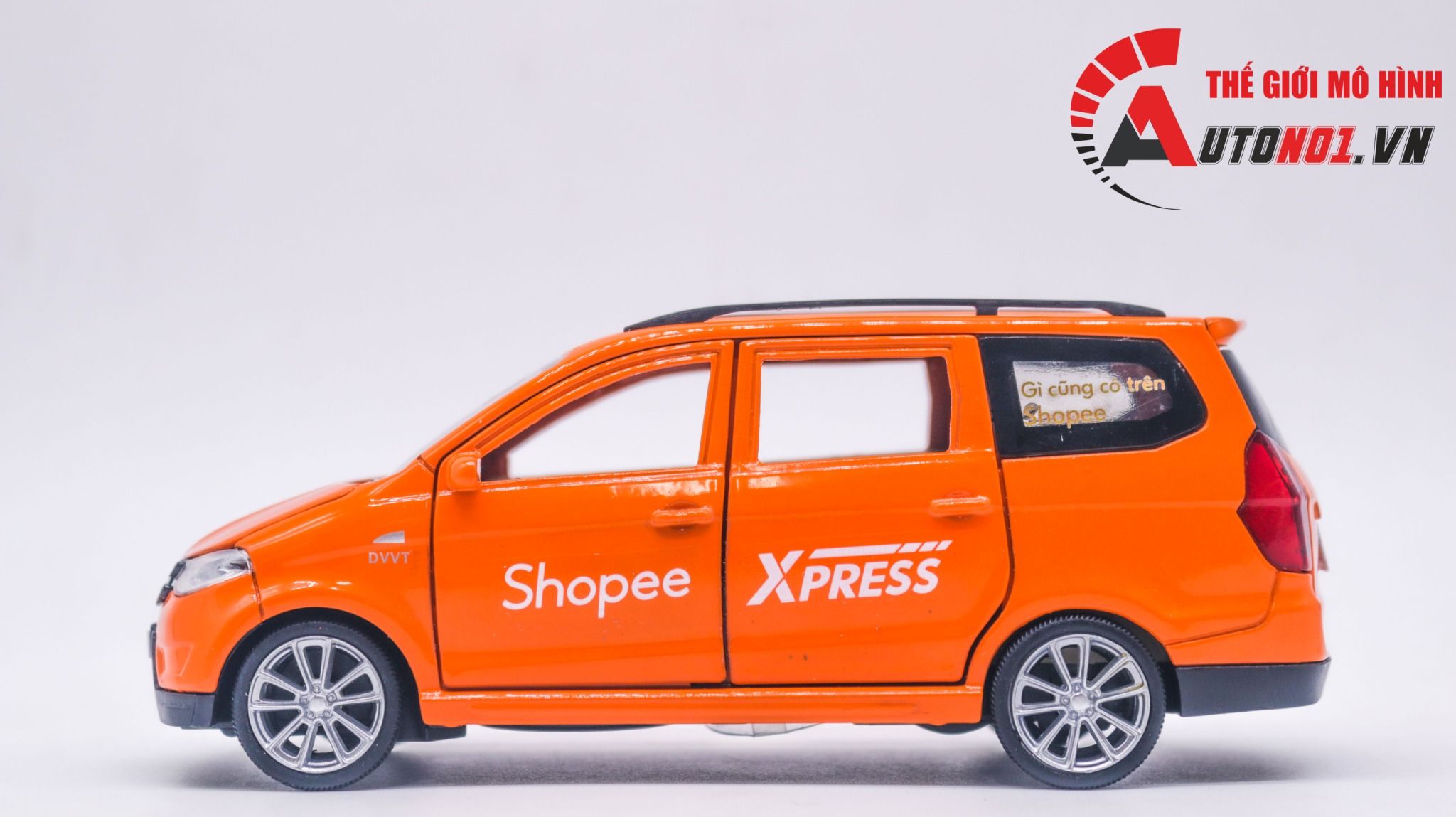Mô hình xe độ dịch vụ Wuling Cargo custom Shopee express full open có âm thanh - đèn tỉ lệ 1:32 Autono1 OT336