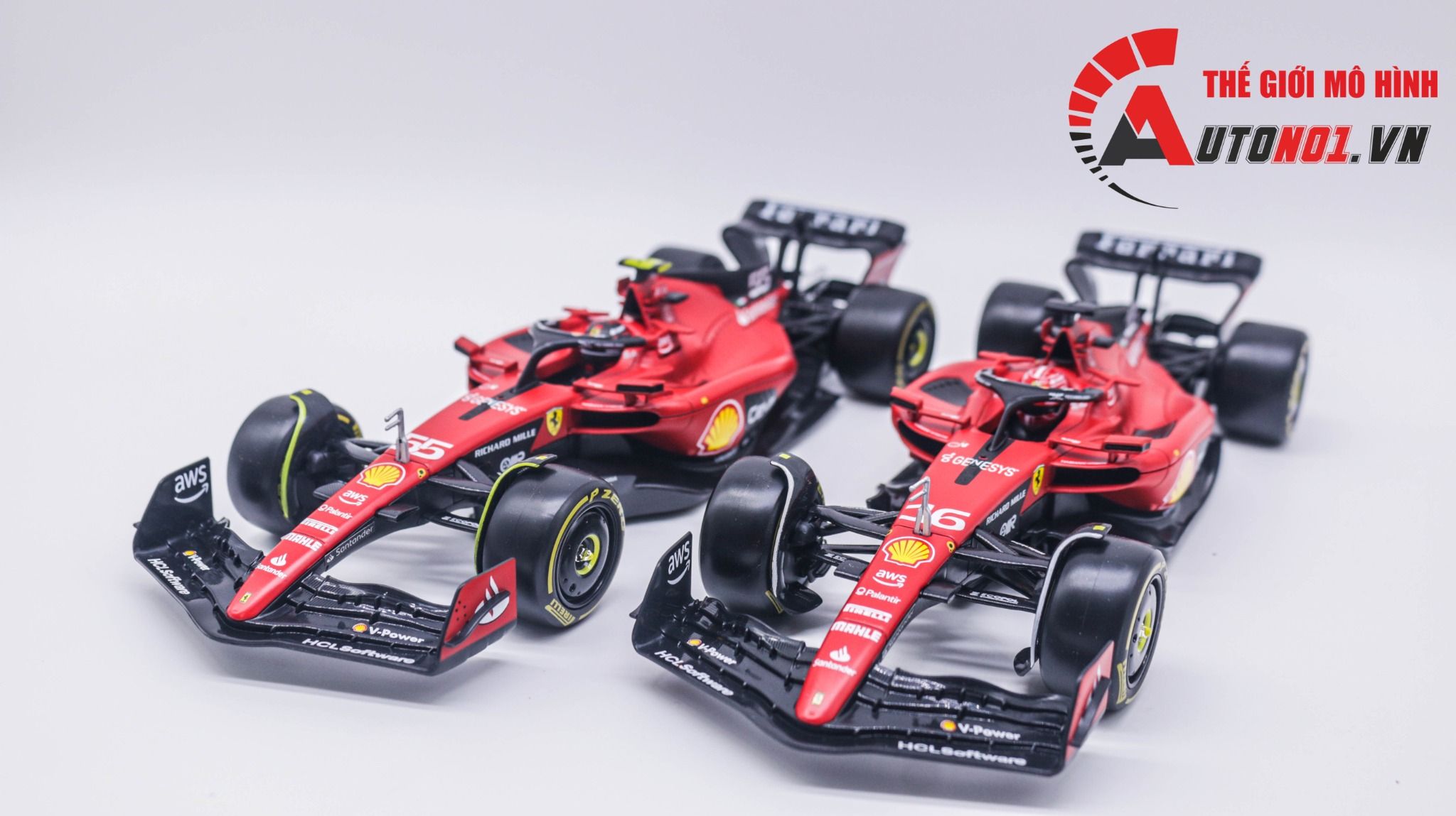  Mô hình xe đua F1 Ferrari Formular Sf23 2023 có hộp mica tỉ lệ 1:24 Bburago OT333 