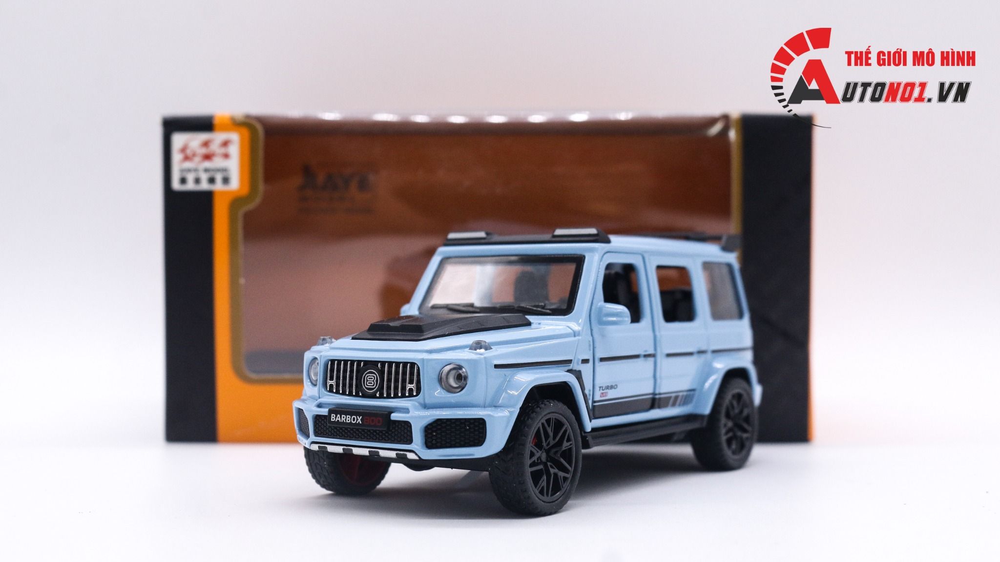 Mô hình xe Mercedes Benz Brabus G800 có đế - có âm thanh - có đèn tỉ lệ 1:36 JIAYE MODEL OT018