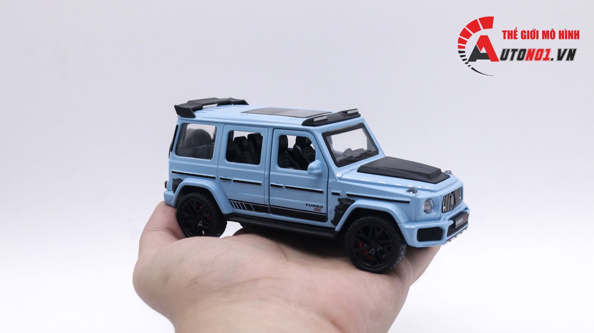 Mô hình xe Mercedes Benz Brabus G800 có đế - có âm thanh - có đèn tỉ lệ 1:36 JIAYE MODEL OT018