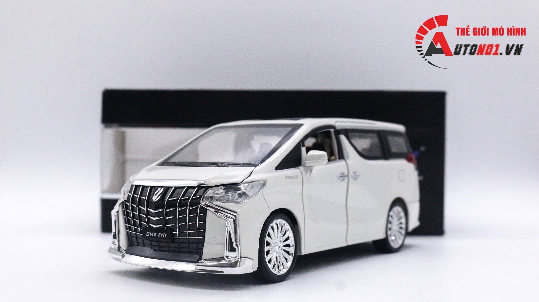 Mô hình xe Toyota Alphard 2022 full open - full kính - đánh lái được tỉ lệ 1:24 Chezhi OT016