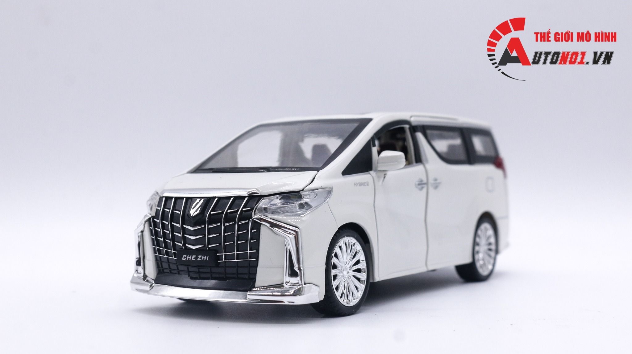 Mô hình xe Toyota Alphard 2022 full open - full kính - đánh lái được tỉ lệ 1:24 Chezhi OT016