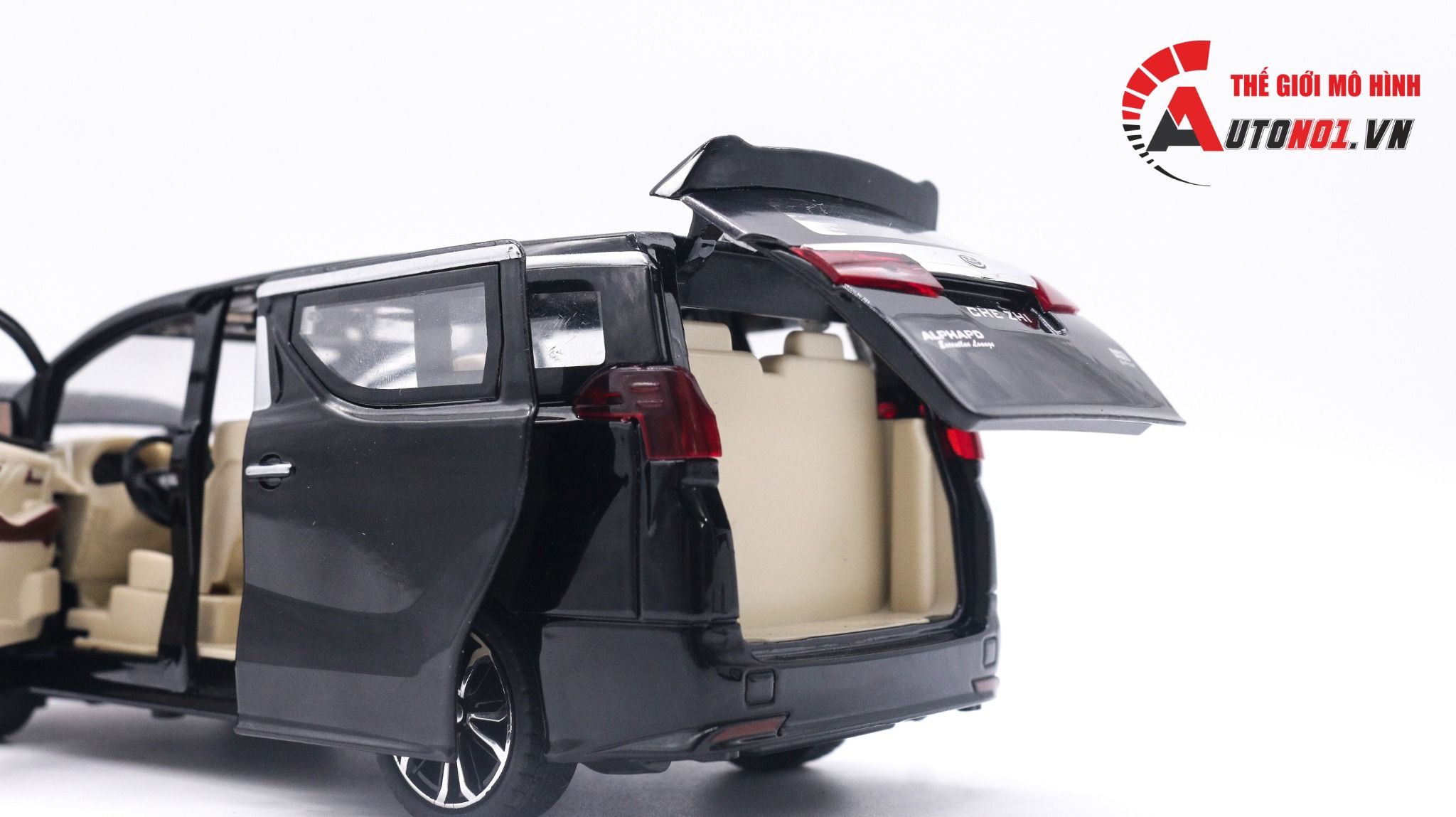 Mô hình xe Toyota Alphard 2022 full open - full kính - đánh lái được tỉ lệ 1:24 Chezhi OT016