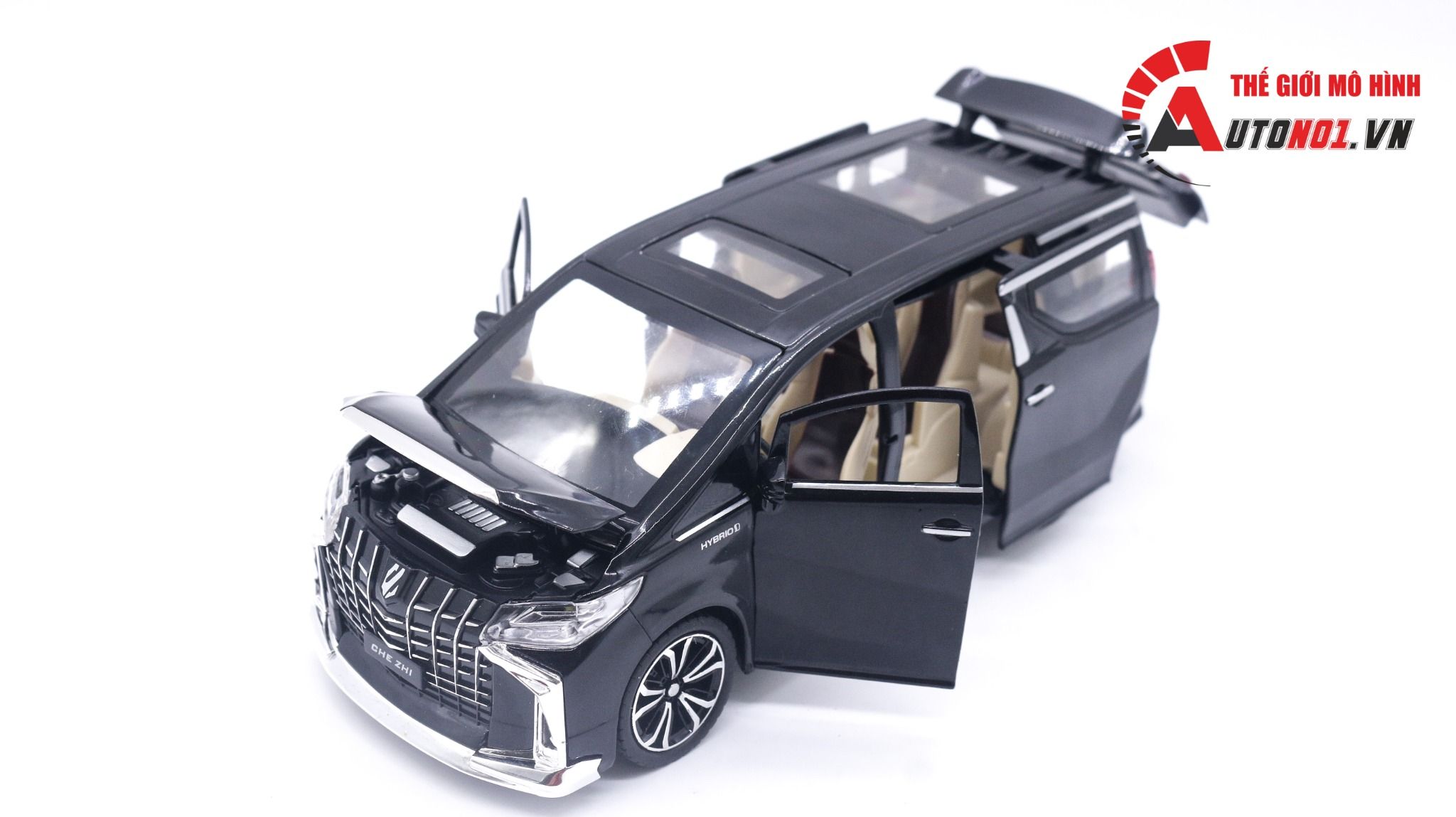 Mô hình xe Toyota Alphard 2022 full open - full kính - đánh lái được tỉ lệ 1:24 Chezhi OT016