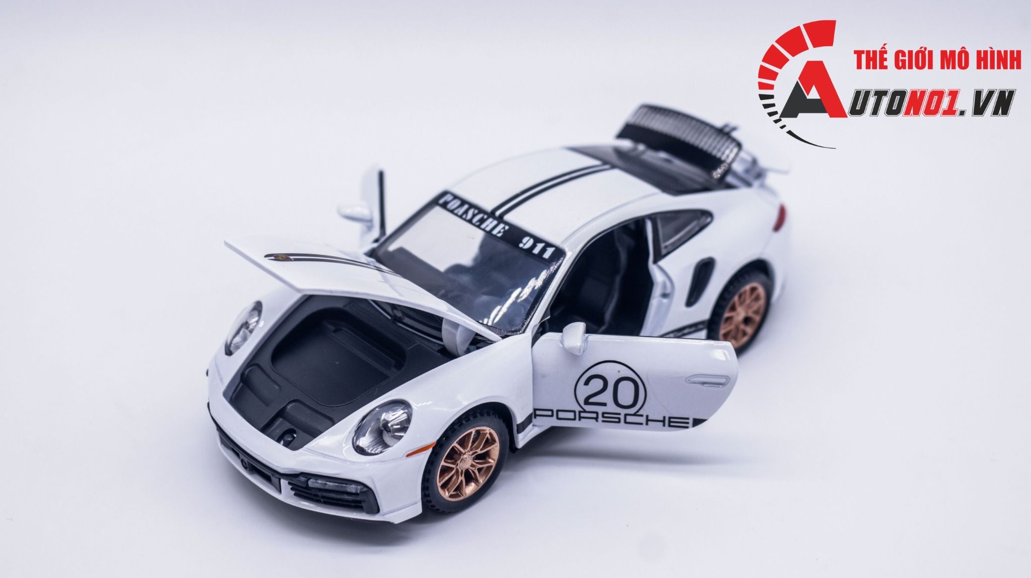 Mô hình xe Porsche 911 Turbo S full open , có đèn và âm thanh tỉ lệ 1:32 Miniauto OT32035