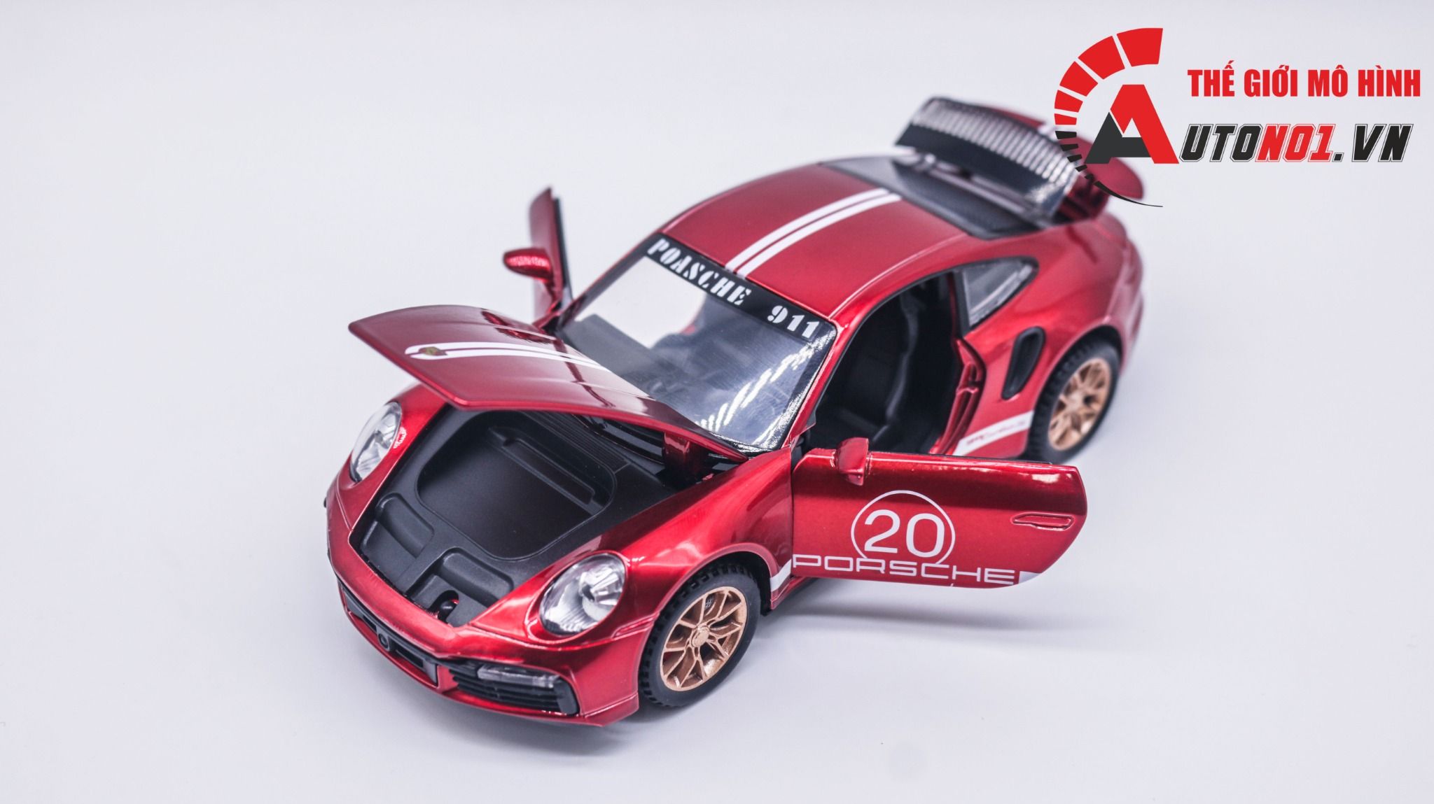 Mô hình xe Porsche 911 Turbo S full open , có đèn và âm thanh tỉ lệ 1:32 Miniauto OT32035