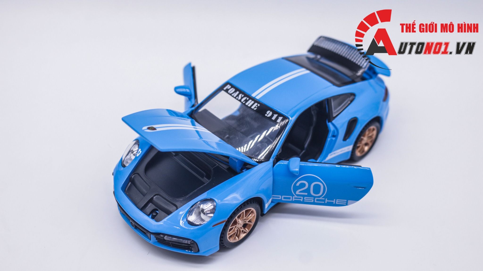 Mô hình xe Porsche 911 Turbo S full open , có đèn và âm thanh tỉ lệ 1:32 Miniauto OT32035